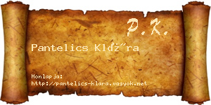 Pantelics Klára névjegykártya
