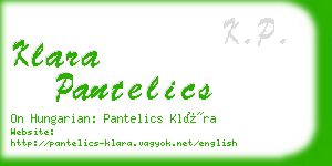 klara pantelics business card